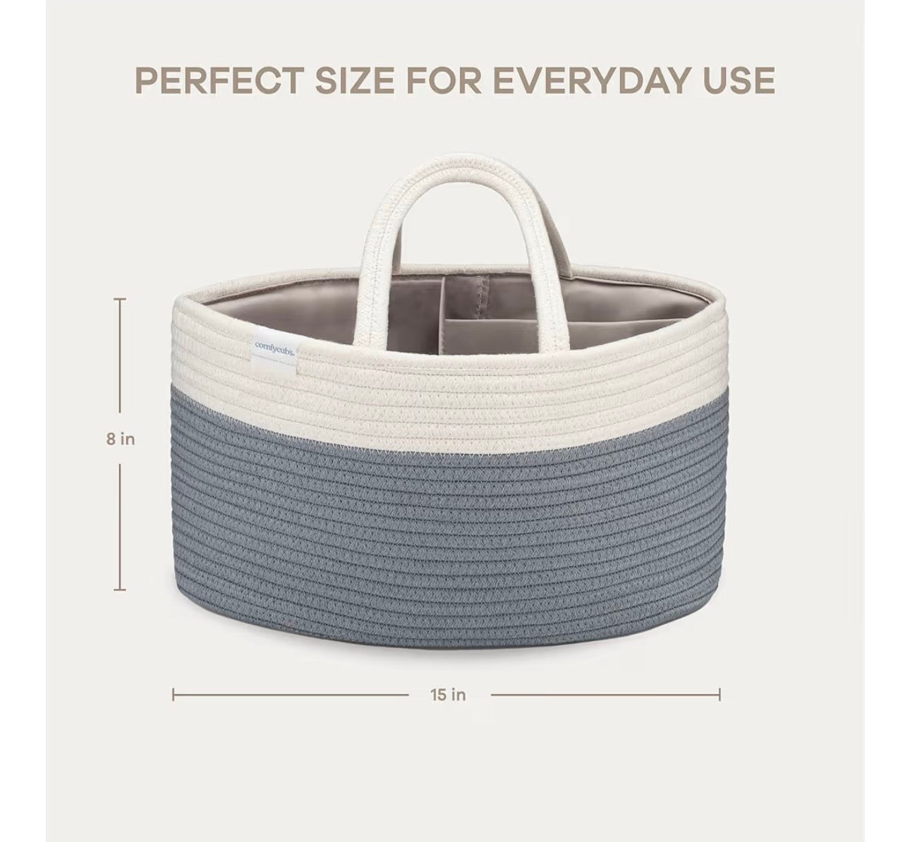 Blue & White Rope Diaper Caddy