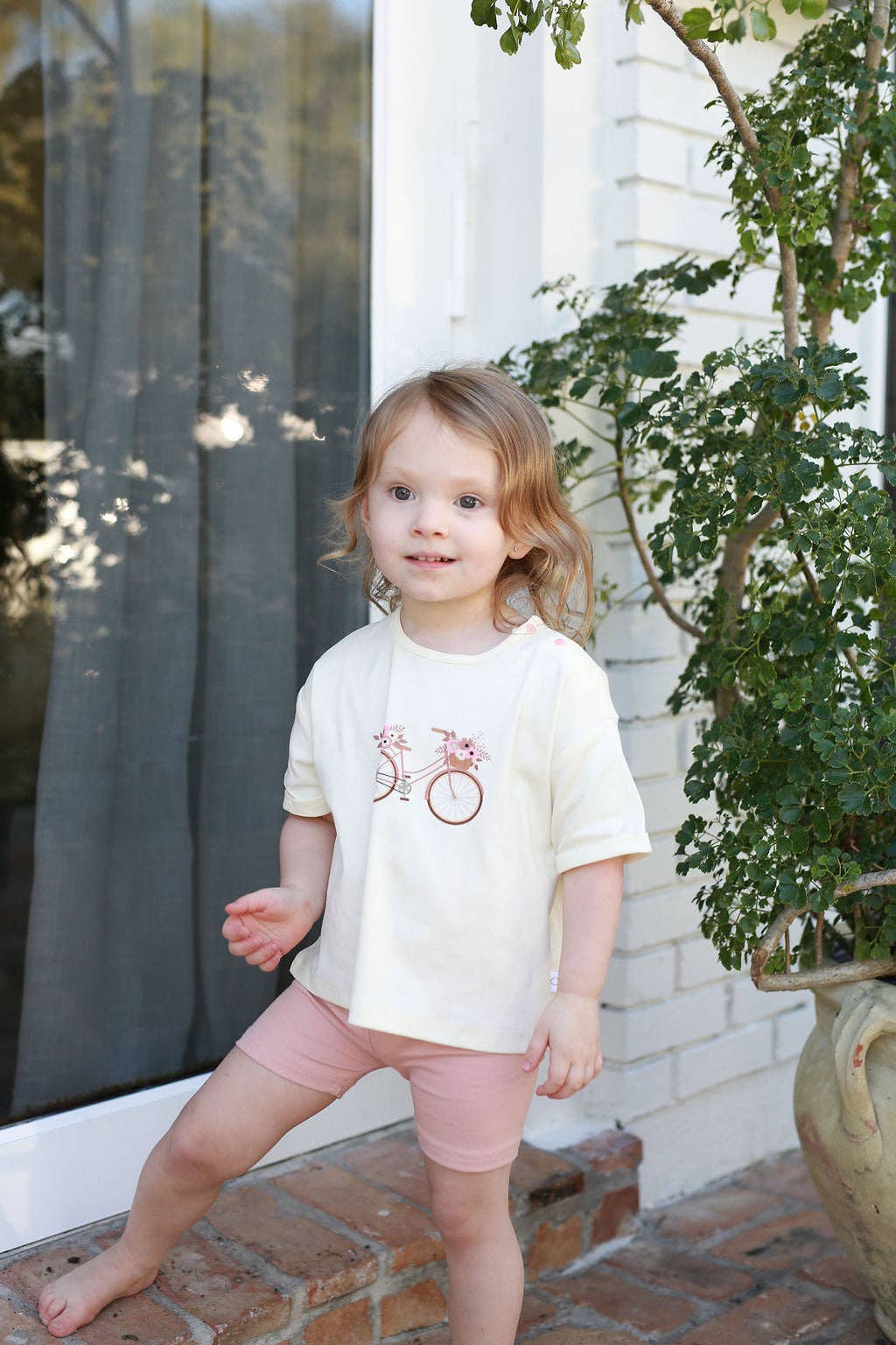 Pouf Baby Bicycle Set- White/Pink