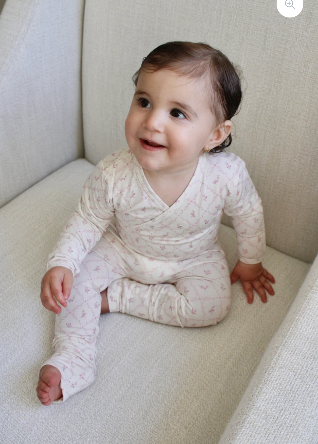 Little Threads Label - Mauve Lattice Bamboo Wrap Footie