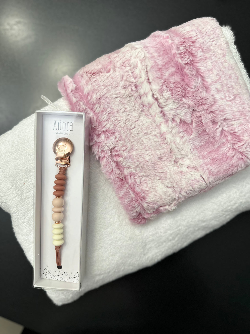 Baby girl fuzzy towel 
