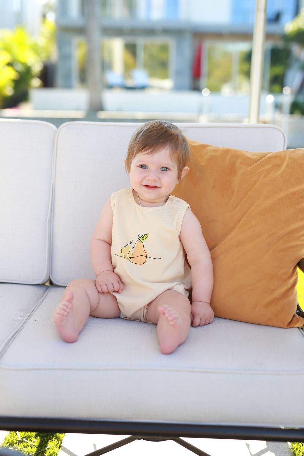 Pouf Baby Pear Graphic Romper