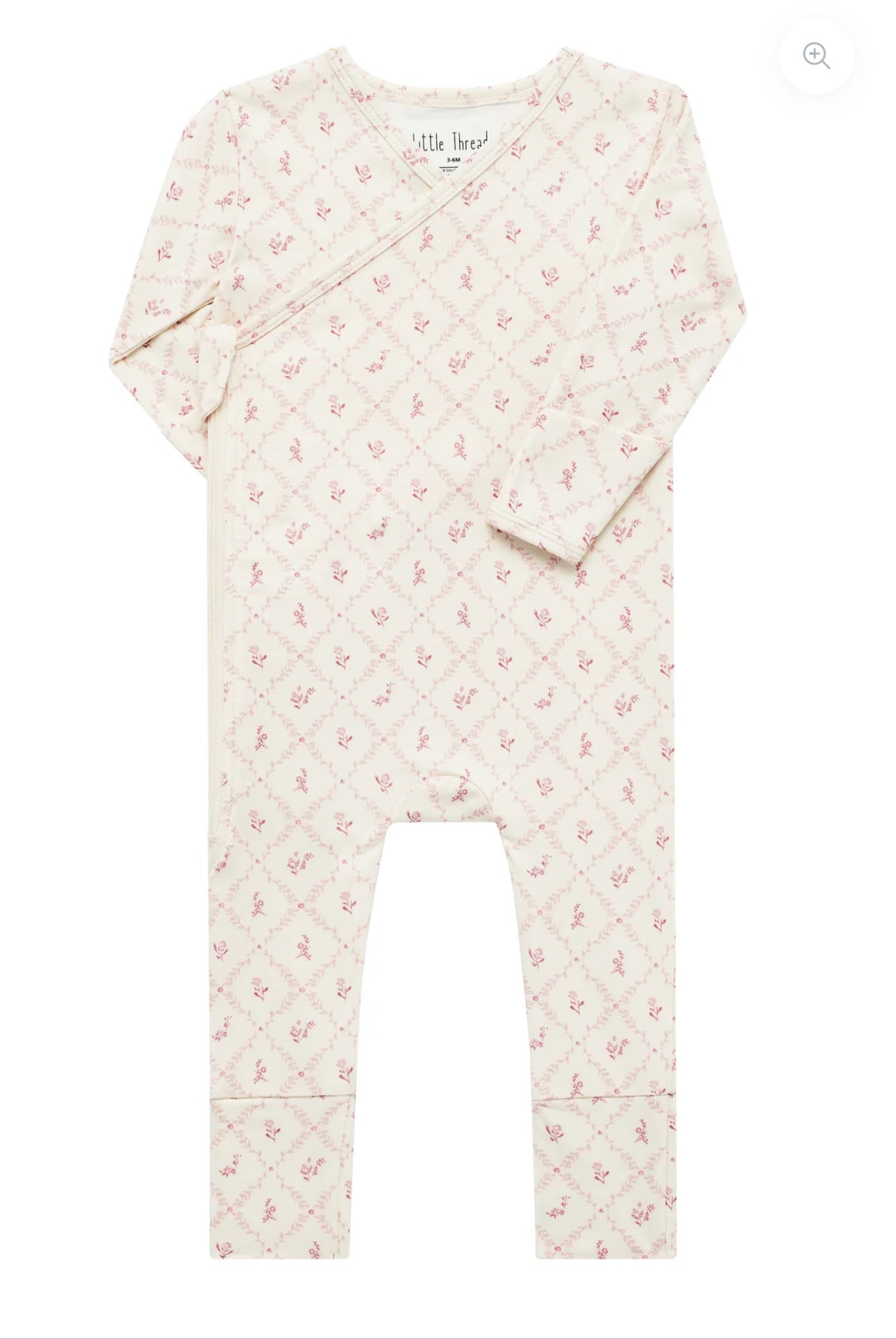 Little Threads Label - Mauve Lattice Bamboo Wrap Footie