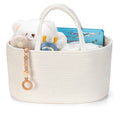Rope Diaper Caddy – Off White Nursery Organizer & Baby Shower Gift | Blissful Bundlz
