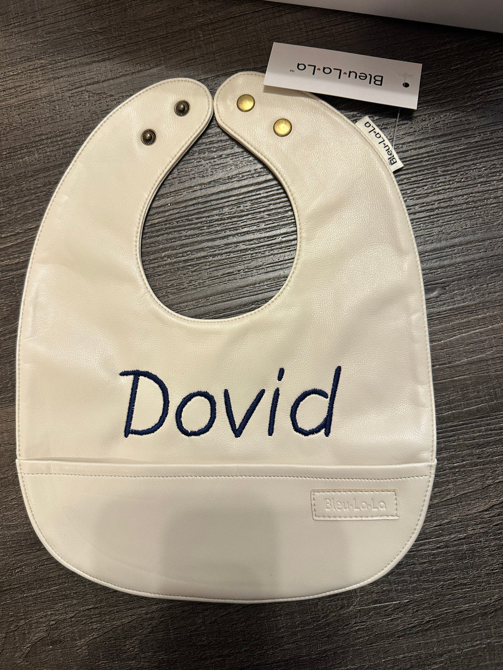 Bleu La La Vegan Leather Boy Bib