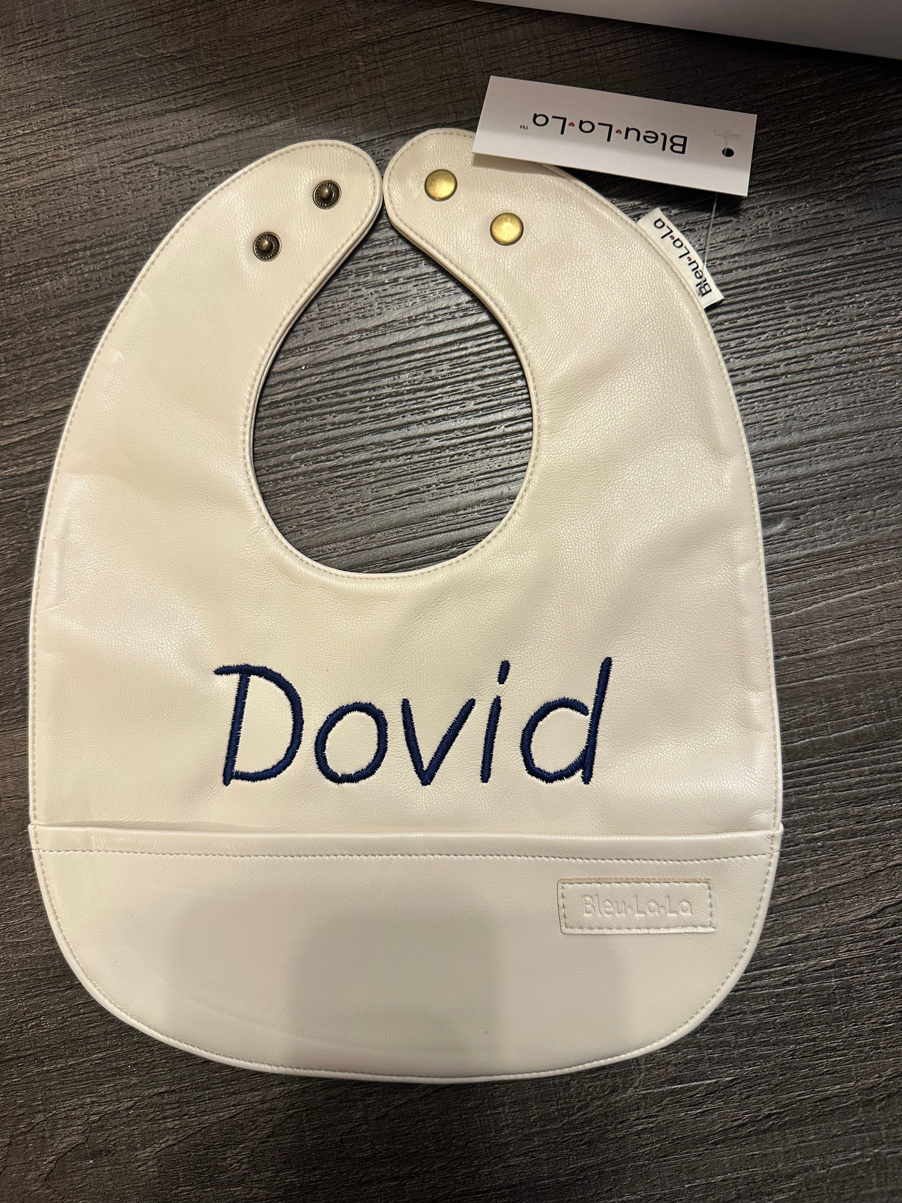 Bleu La La Vegan Leather Boy Bib