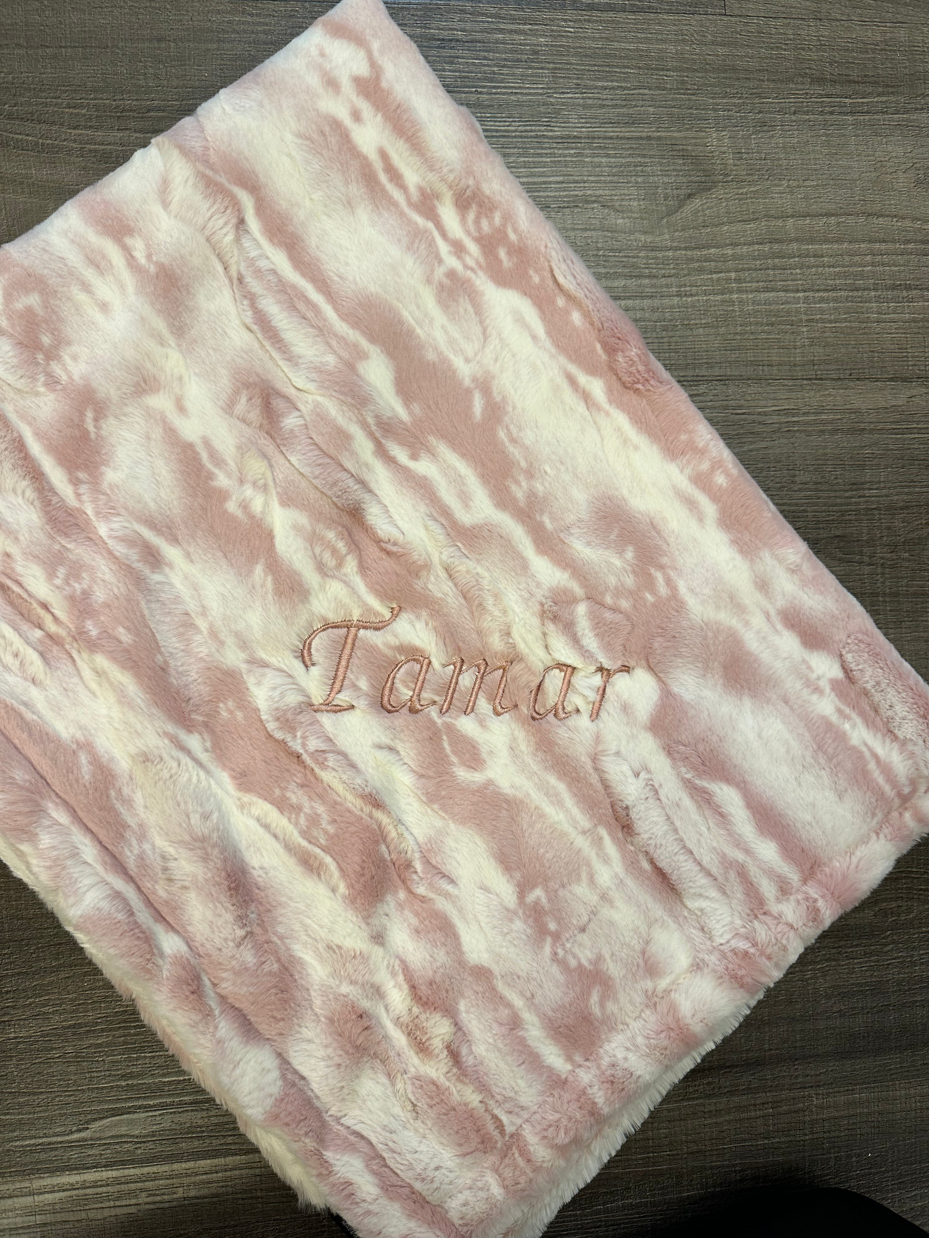 Winx + Blinx Marble Woodrose Minky Baby Blanket