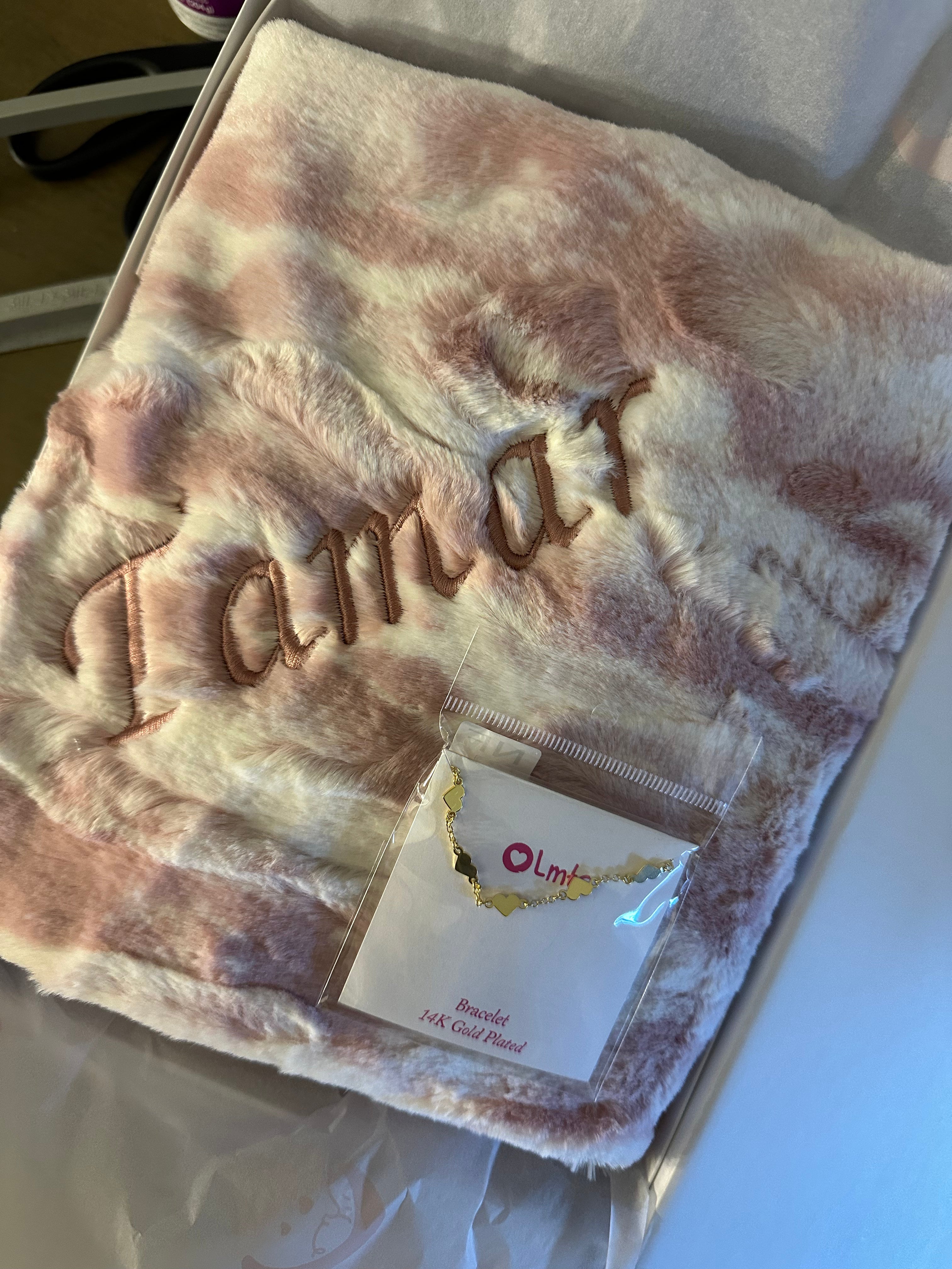 Winx + Blinx Marble Blush Frost Minky Baby Blanket