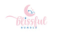 Logo of 'blissful BUNDLZ' with a pink moon and cloud design on a white background