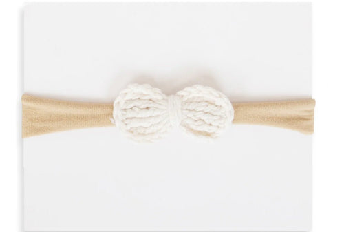 Adora Baby Crochet Petite Headband - Cream - Blissful Bundlz