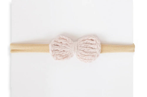 Adora Baby Crochet Petite Headband - Pale Blush - Blissful Bundlz