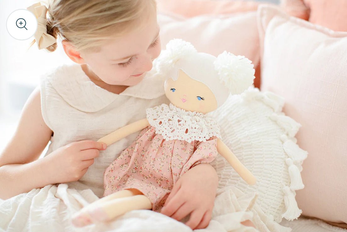 Alimrose Aggie Doll 45cm Posy Heart - Nursery Décor & Baby Girl Gift - Doll