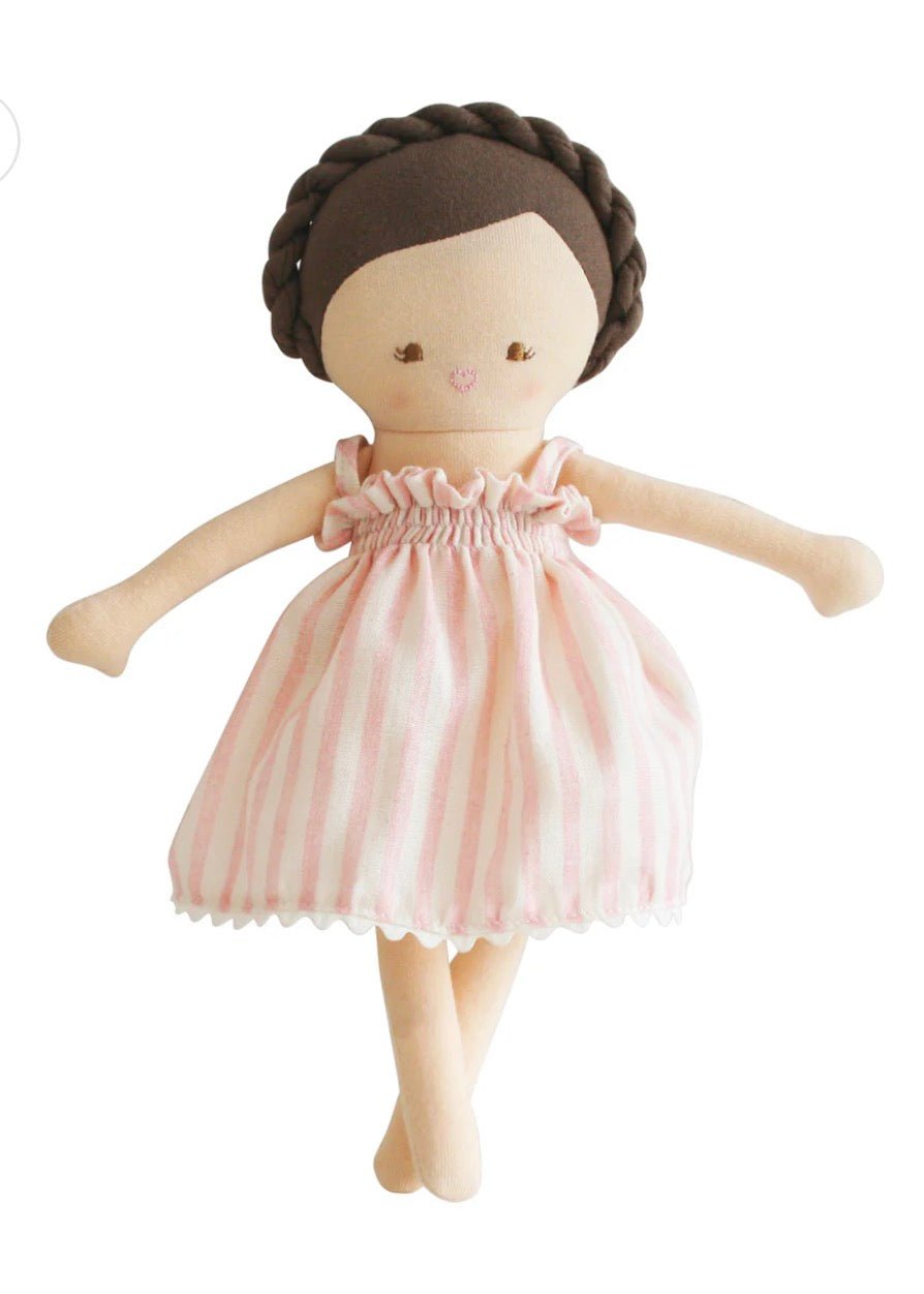Alimrose Baby Daisy Doll 28cm Pink Stripe - Doll