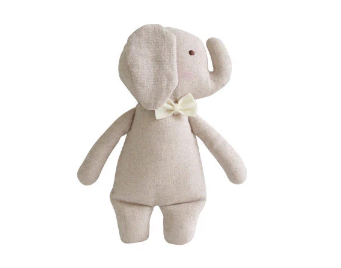 Alimrose Linen Mini Rattle Elephant - Blissful Bundlz