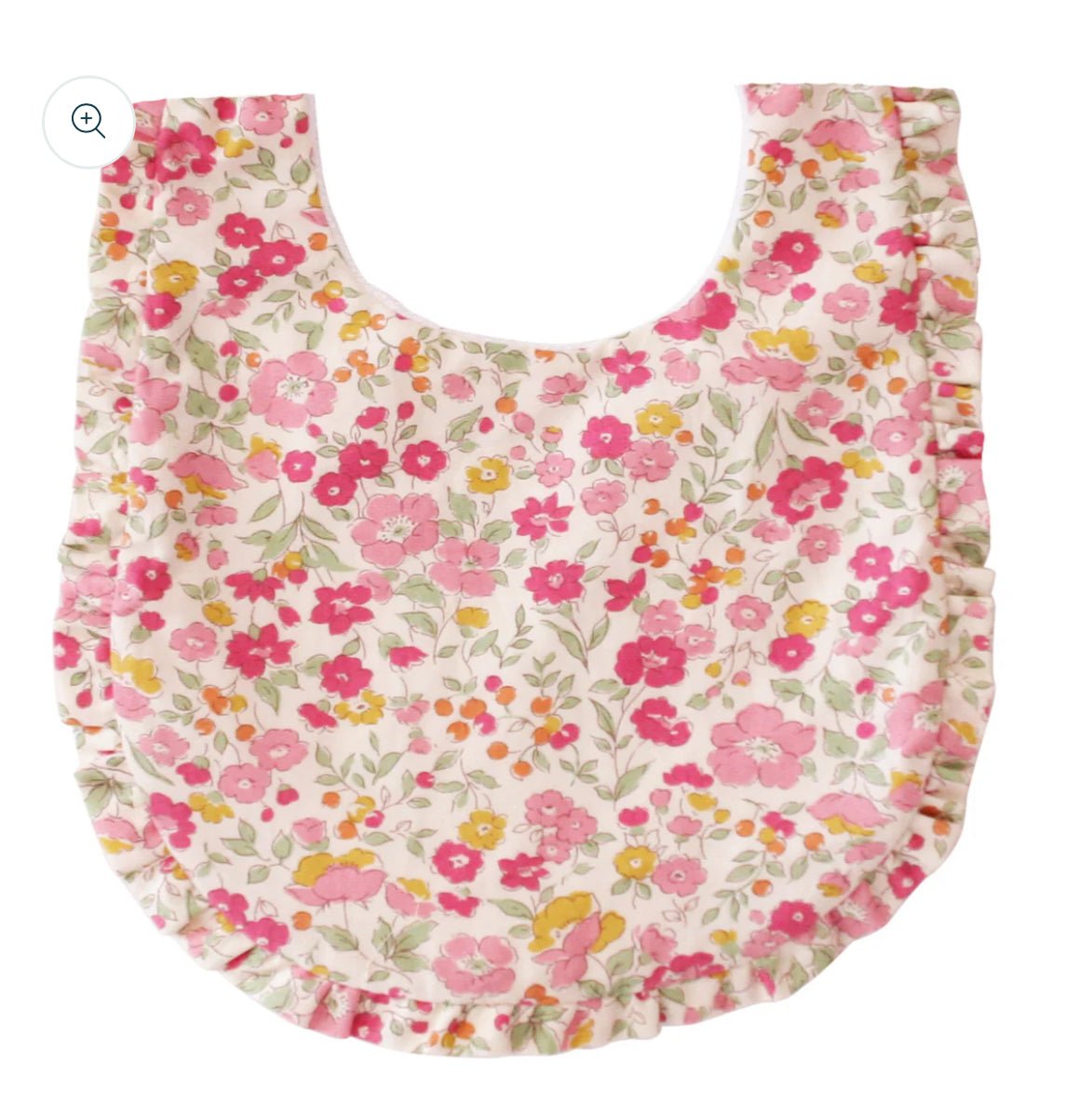 Alimrose Scallop Bib Rose Garden - luxury baby bib and newborn gift accessory