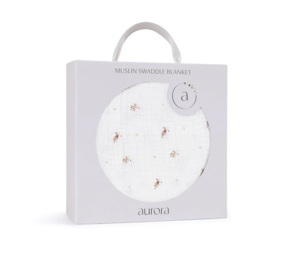 Aurora Classics Floral Print Muslin Swaddle Blanket - Muslin Swaddle
