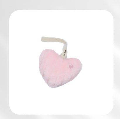 BabyO Mini Fuzzy Striped Heart Plushie - Pacifier