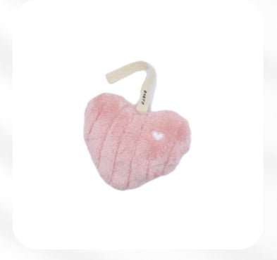 BabyO Mini Fuzzy Striped Heart Plushie - Pacifier