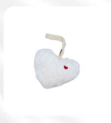 BabyO Mini Fuzzy Striped Heart Plushie - Pacifier