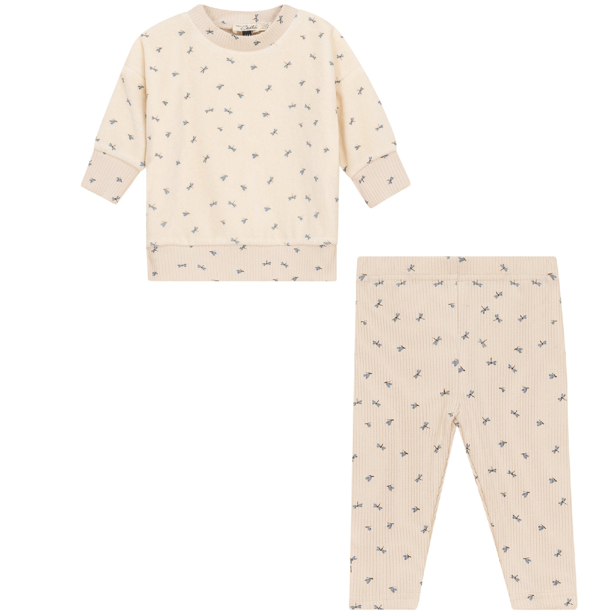 Bebe Bella Firefly Printed Velour Sweatshirt & Ribbed Leggings - Blissful Bundlz