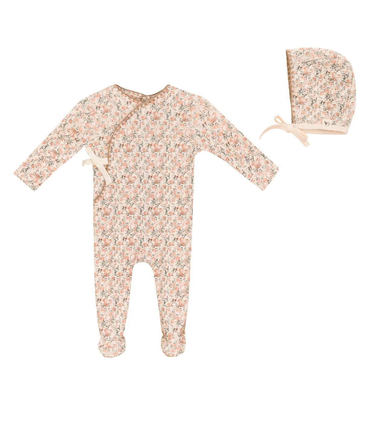 Bebe Bella Floral Wrap Footie & Bonnet - Blissful Bundlz