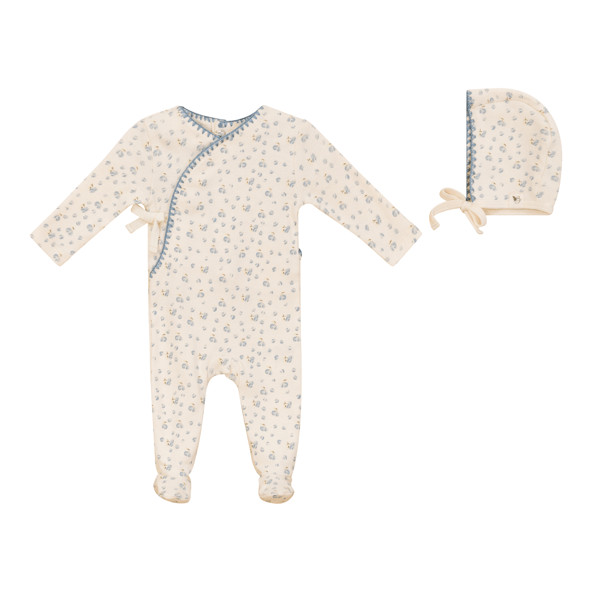 Bebe Bella Floral Wrap Footie & Bonnet - Blissful Bundlz