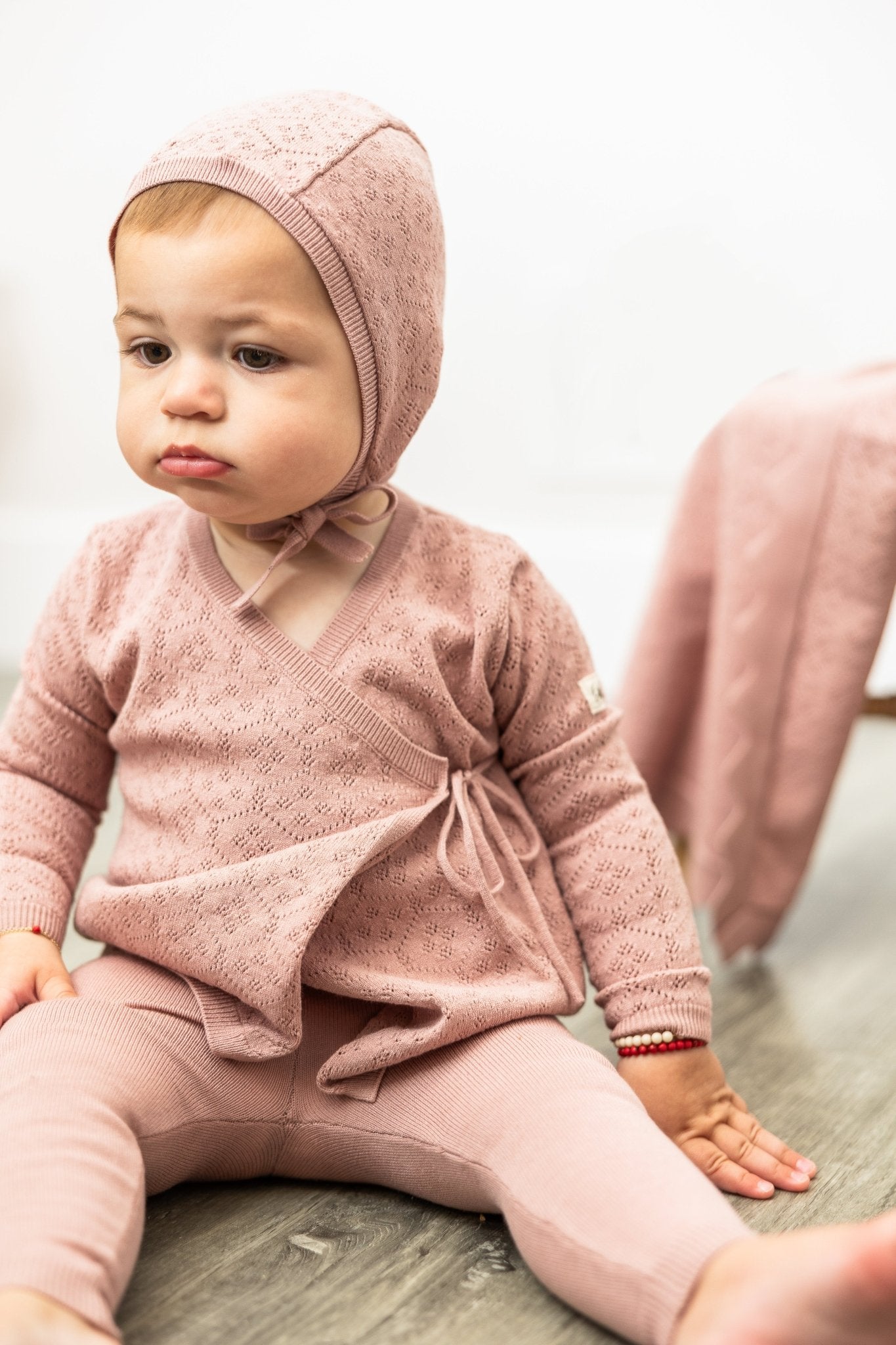 Bebe Bella Pointelle Knit Wrap 2 - Piece Set - Blissful Bundlz