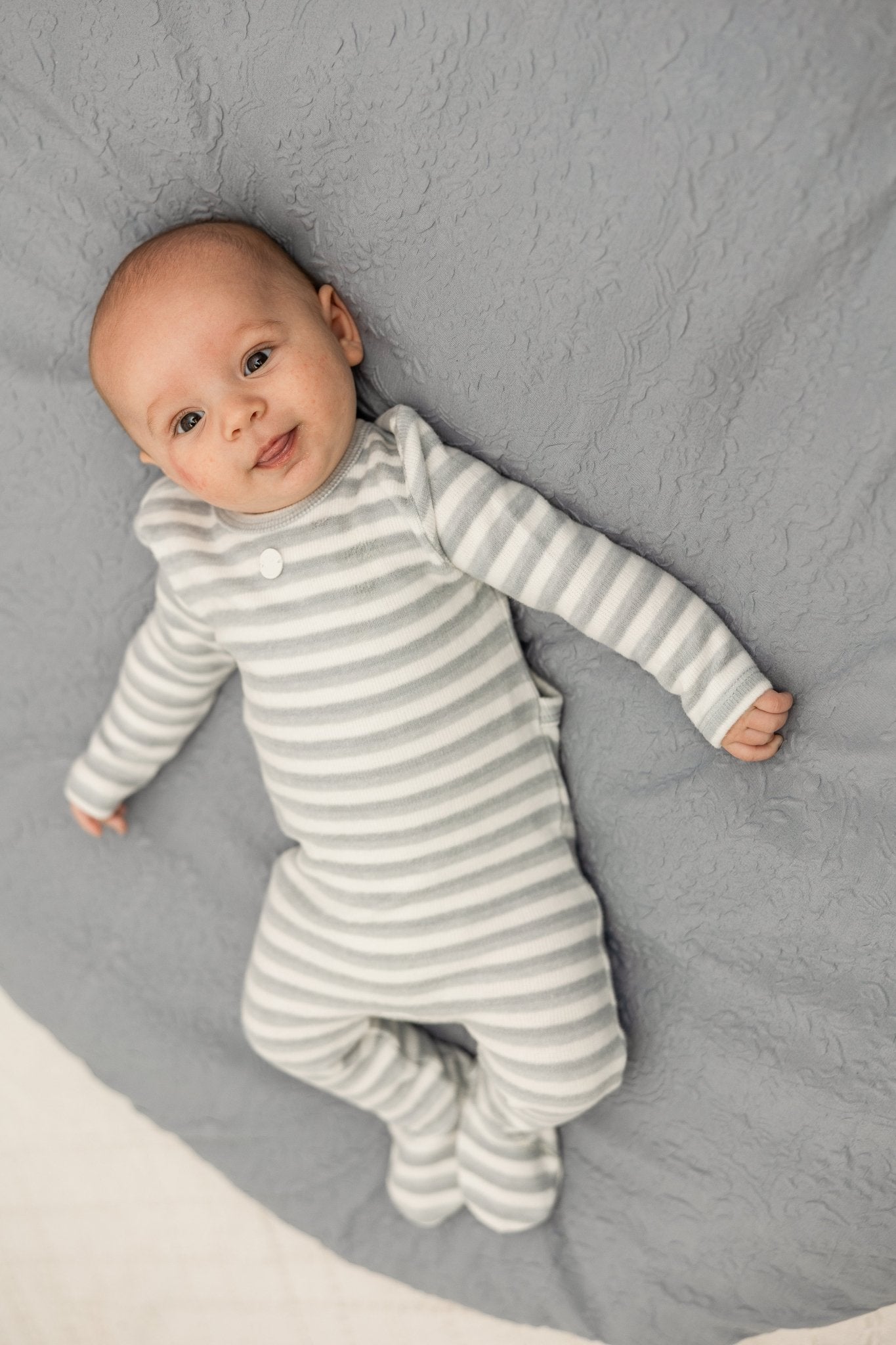 Bebe Bella Striped Cozy Footie - Blissful Bundlz