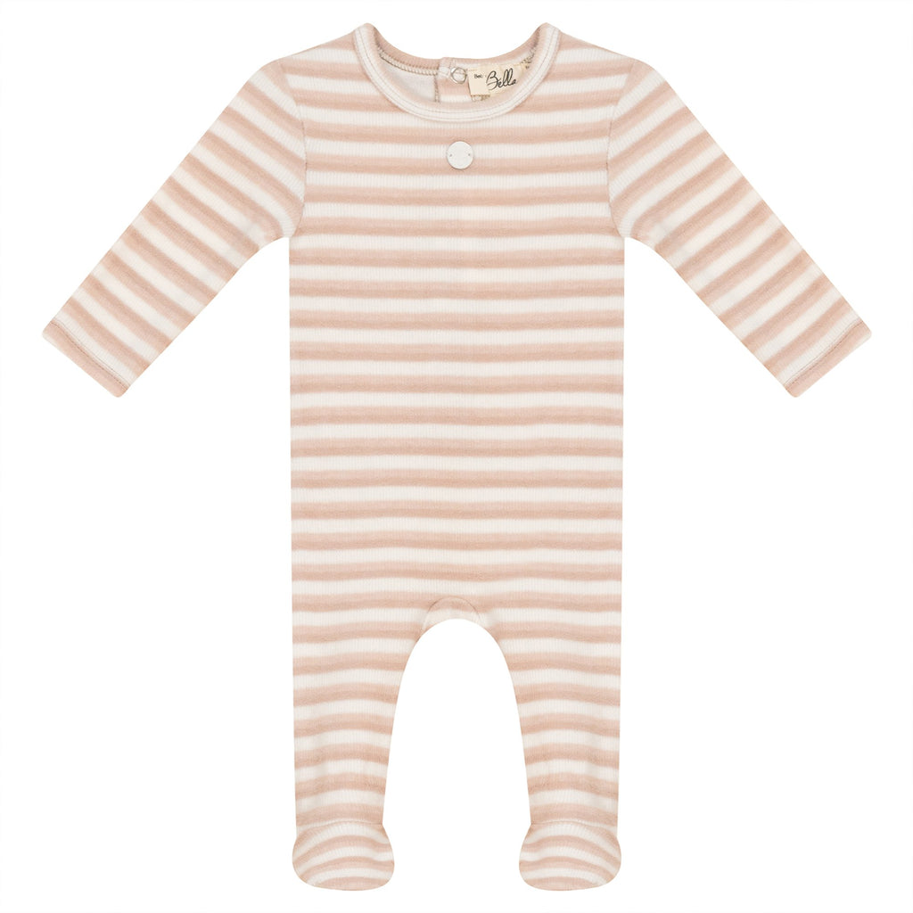 Bebe Bella Striped Cozy Footie - Blissful Bundlz