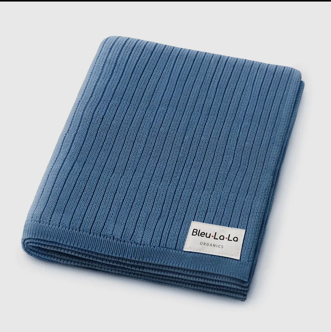 Bleu La La 100% Luxury Organic Cotton Ribbed Blanket - Blissful Bundlz