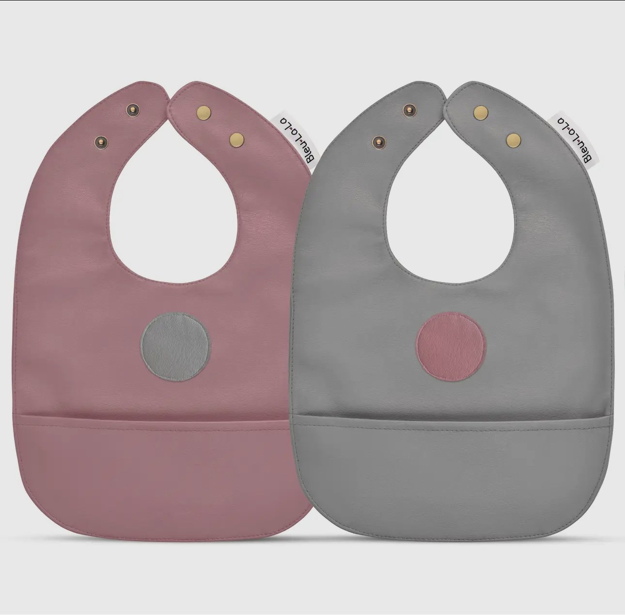 Bleu La La Soft Vegan Leather Bib 12 - 24M - Blissful Bundlz