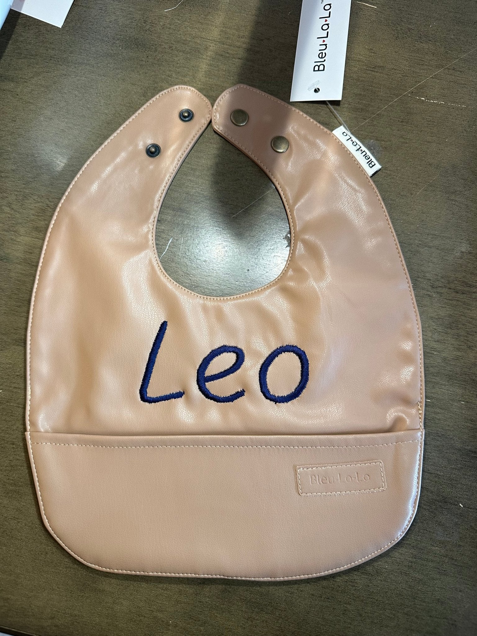 Bleu La La Vegan Leather Boy Bibs - Blissful Bundlz