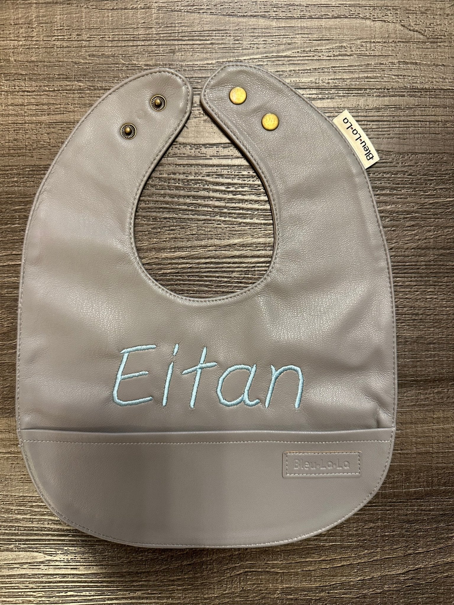 Bleu La La Vegan Leather Boy Bibs - Bib