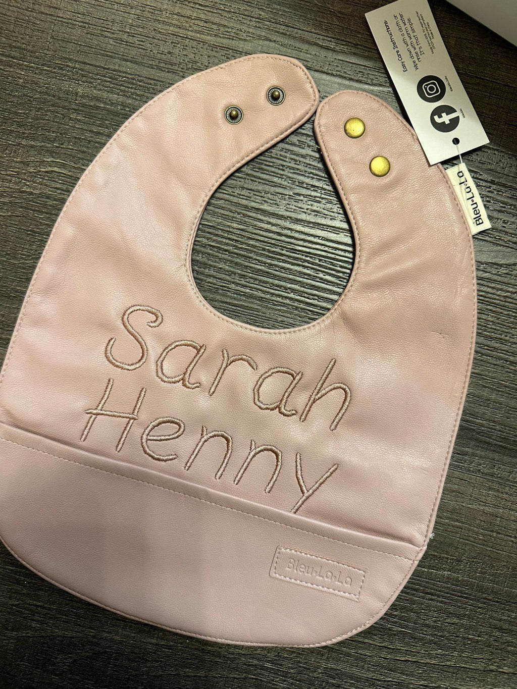 Bleu La La Vegan Leather Girl Bib - Bib