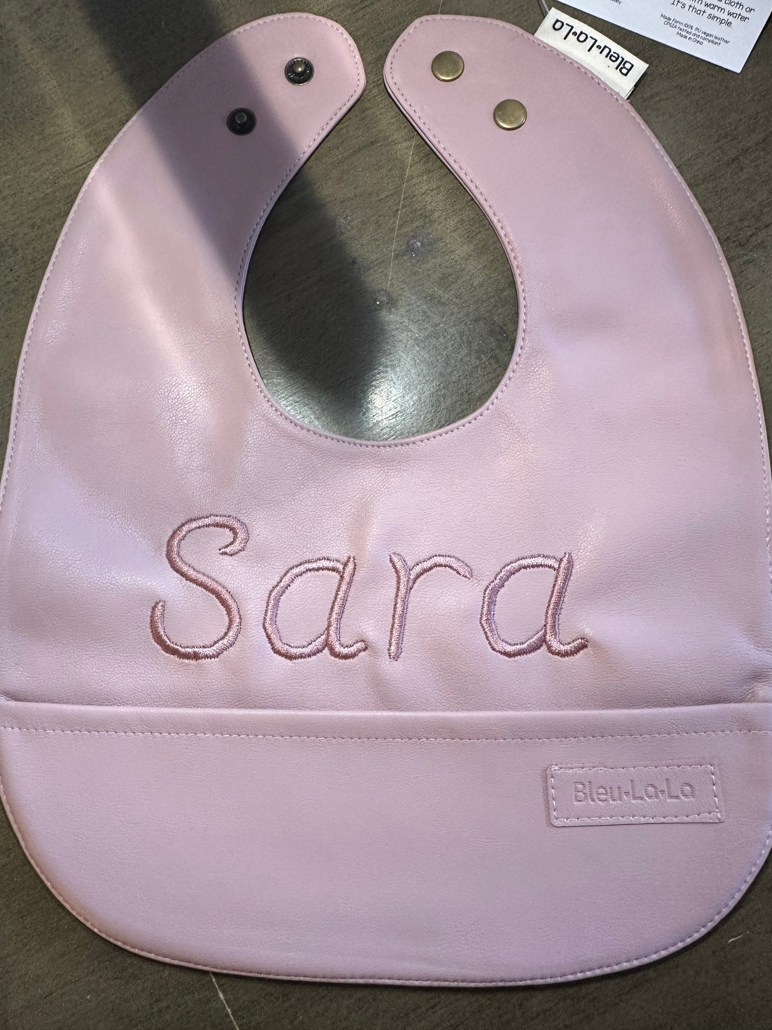 Bleu La La Vegan Leather Girl Bib - Bib