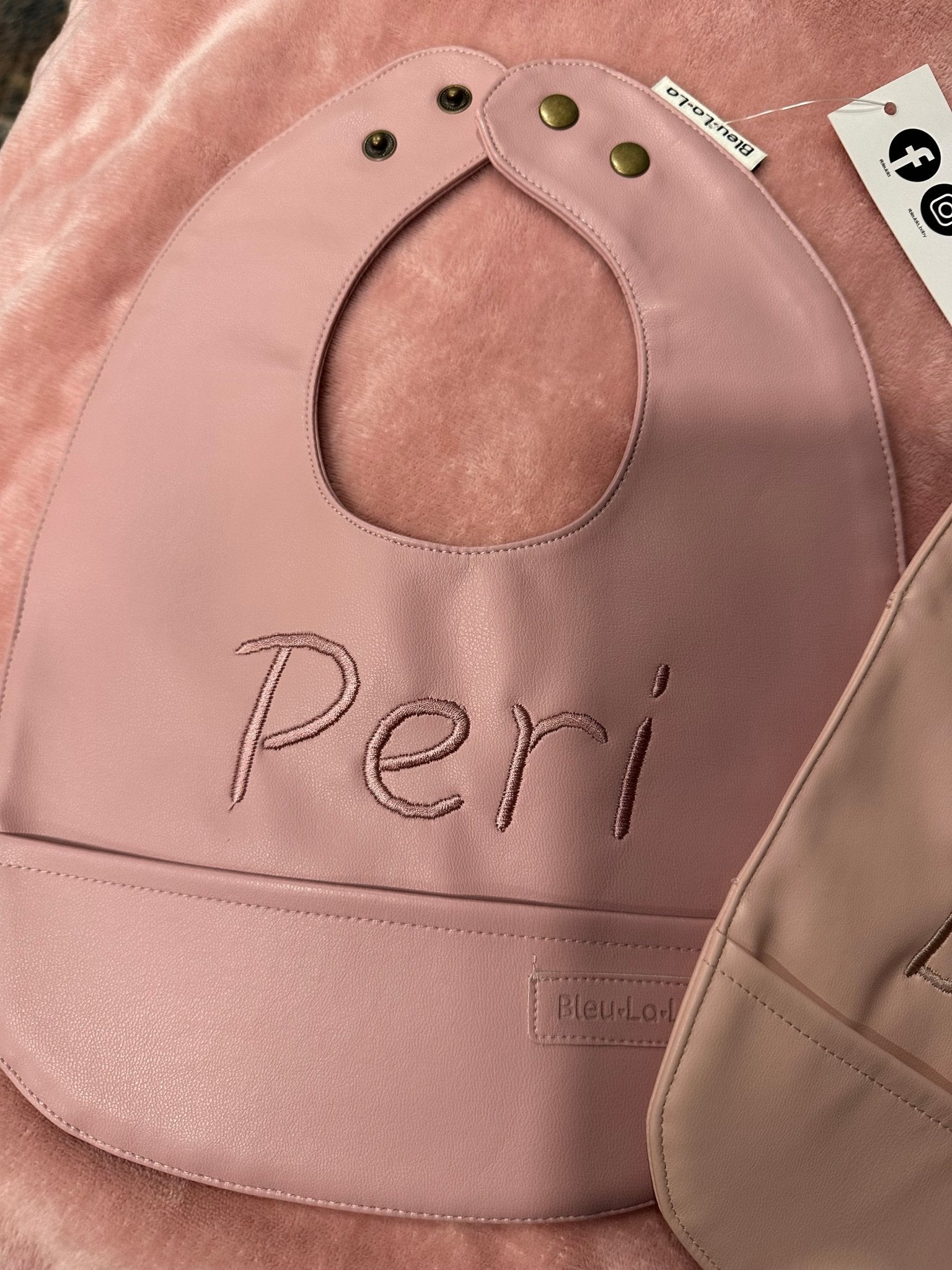 Bleu La La Vegan Leather Girl Bibs - Blissful Bundlz