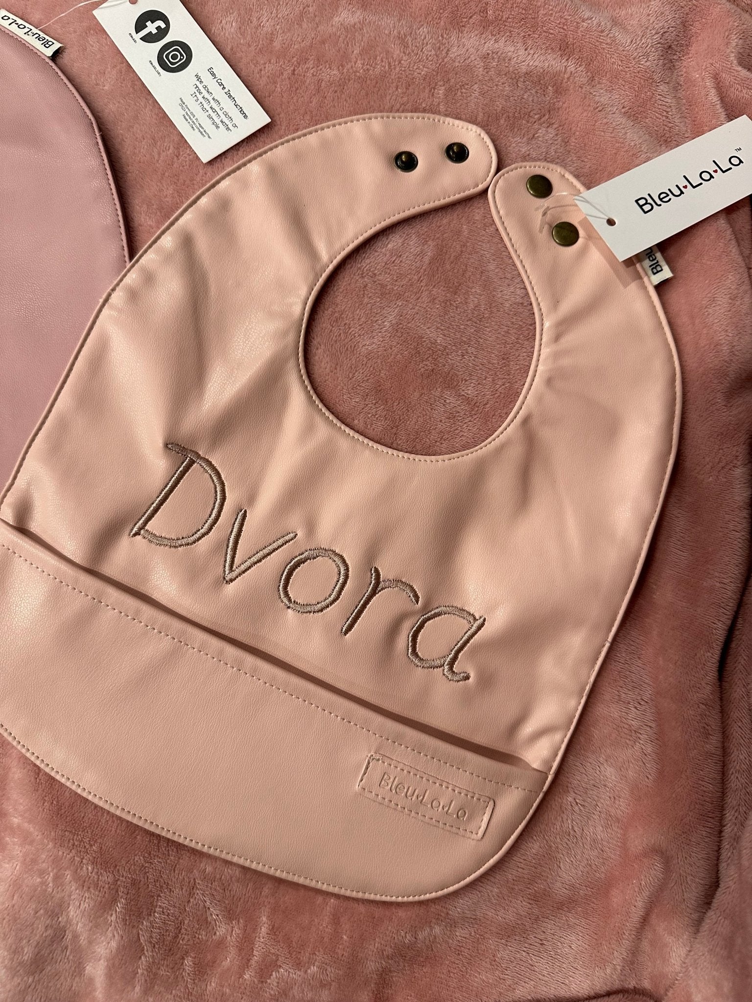 Bleu La La Vegan Leather Girl Bibs - Blissful Bundlz