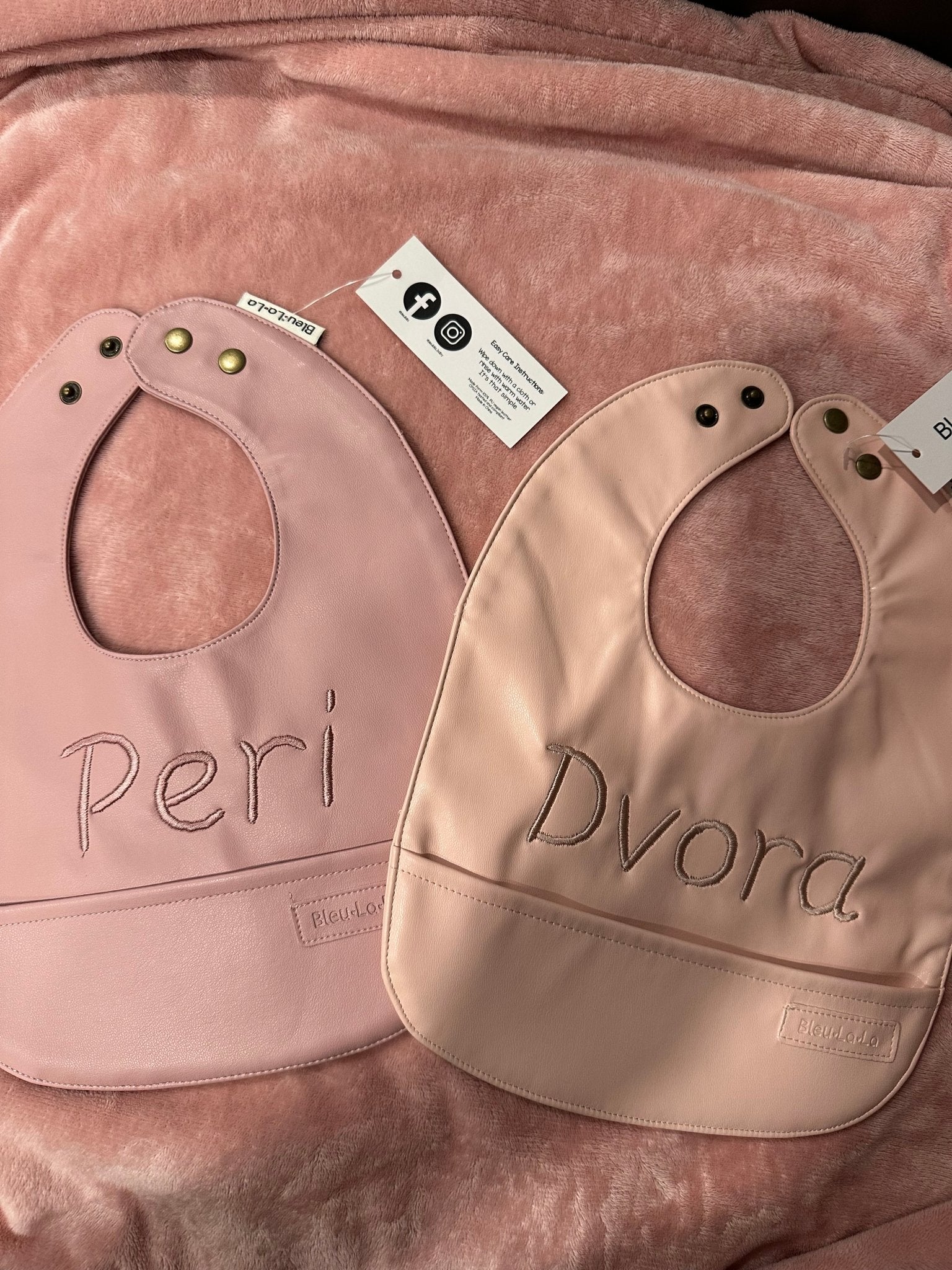 Bleu La La Vegan Leather Girl Bibs - Blissful Bundlz
