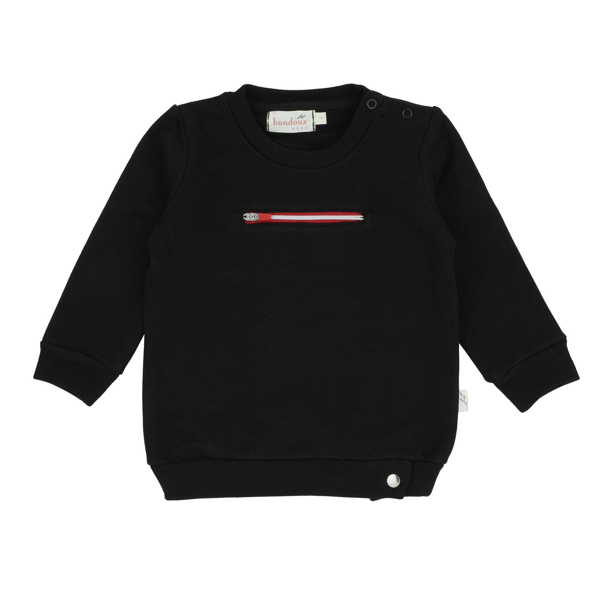 Bondoux Bebe Red Zipper Black Boys Top - Blissful Bundlz