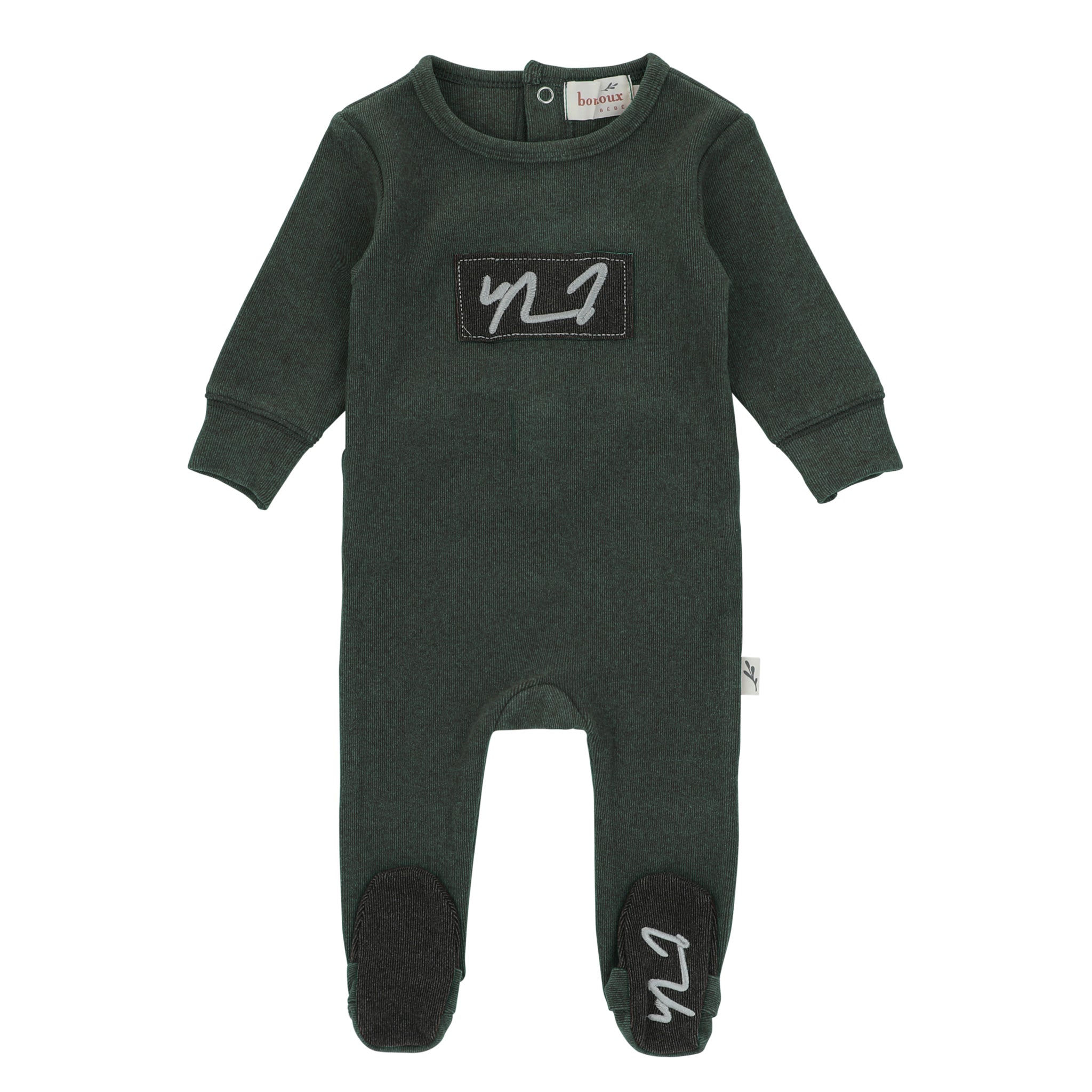 Bondoux Bebe Script Print Sweatshirt Footie - Blissful Bundlz