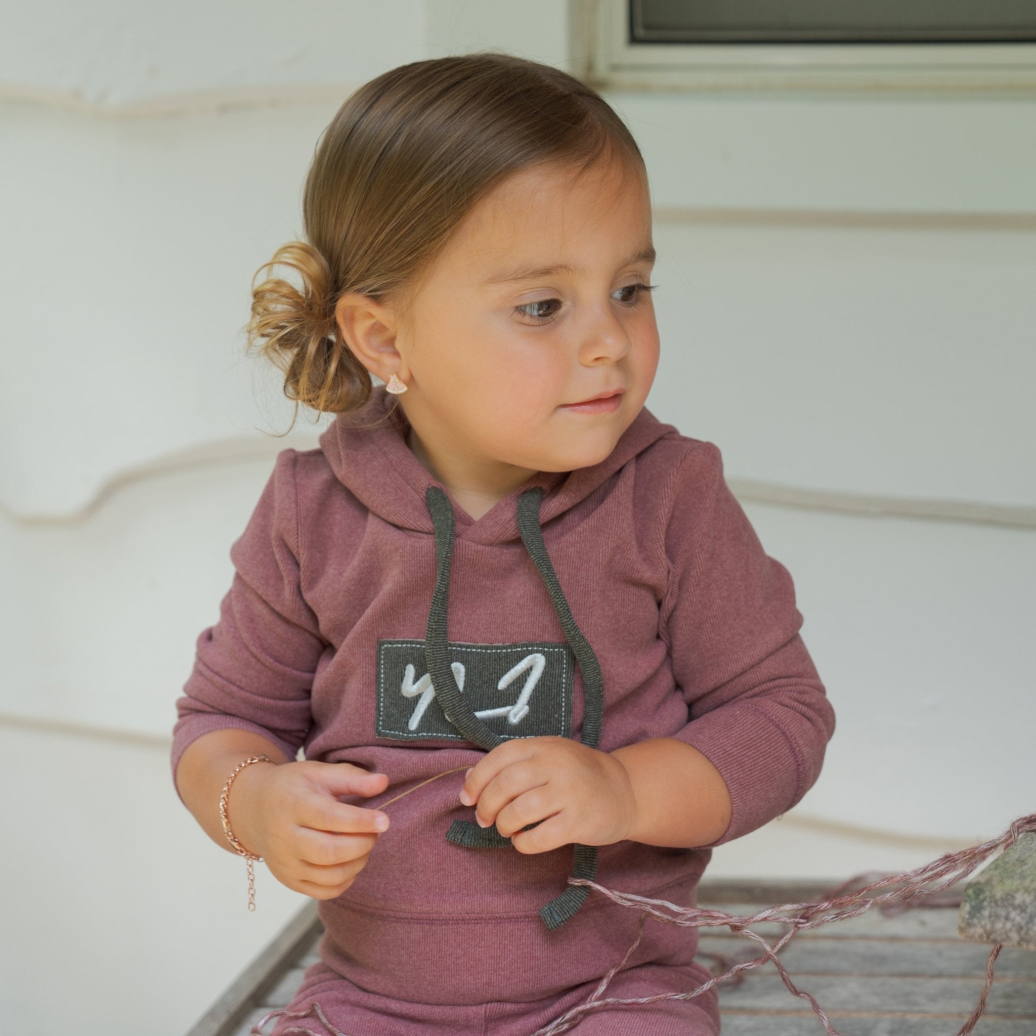 Bondoux Bebe Script Print Sweatshirt & Pants Set - Blissful Bundlz