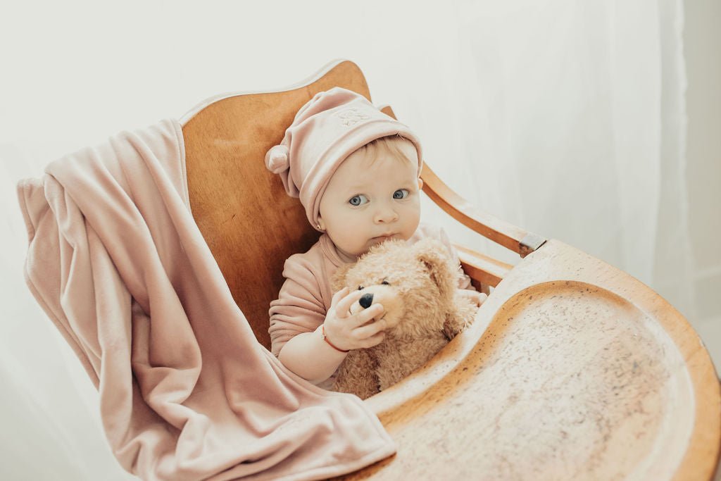 Bondoux Bebe Teddy Soft Velour Footie & Beanie - Blissful Bundlz