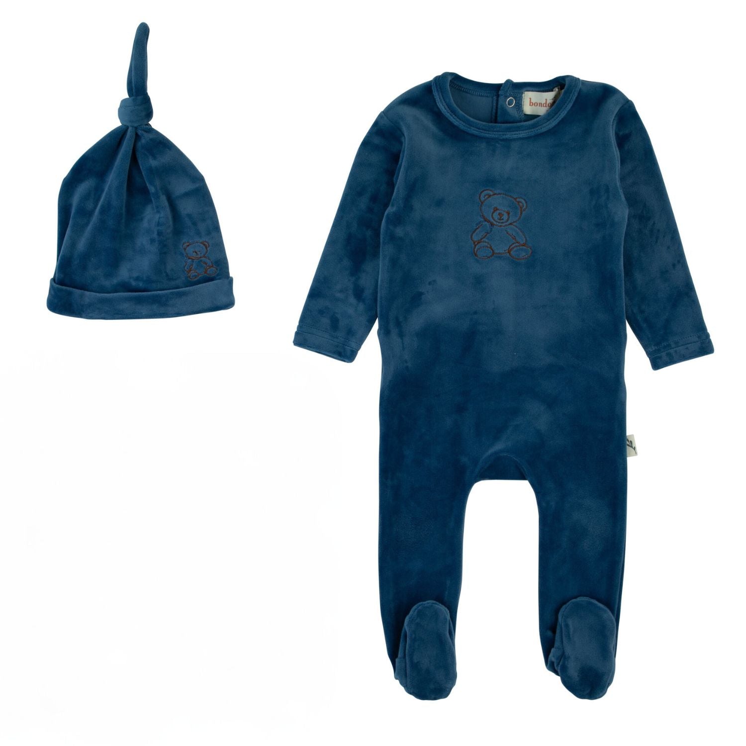 Bondoux Bebe Teddy Soft Velour Footie & Beanie - Blissful Bundlz