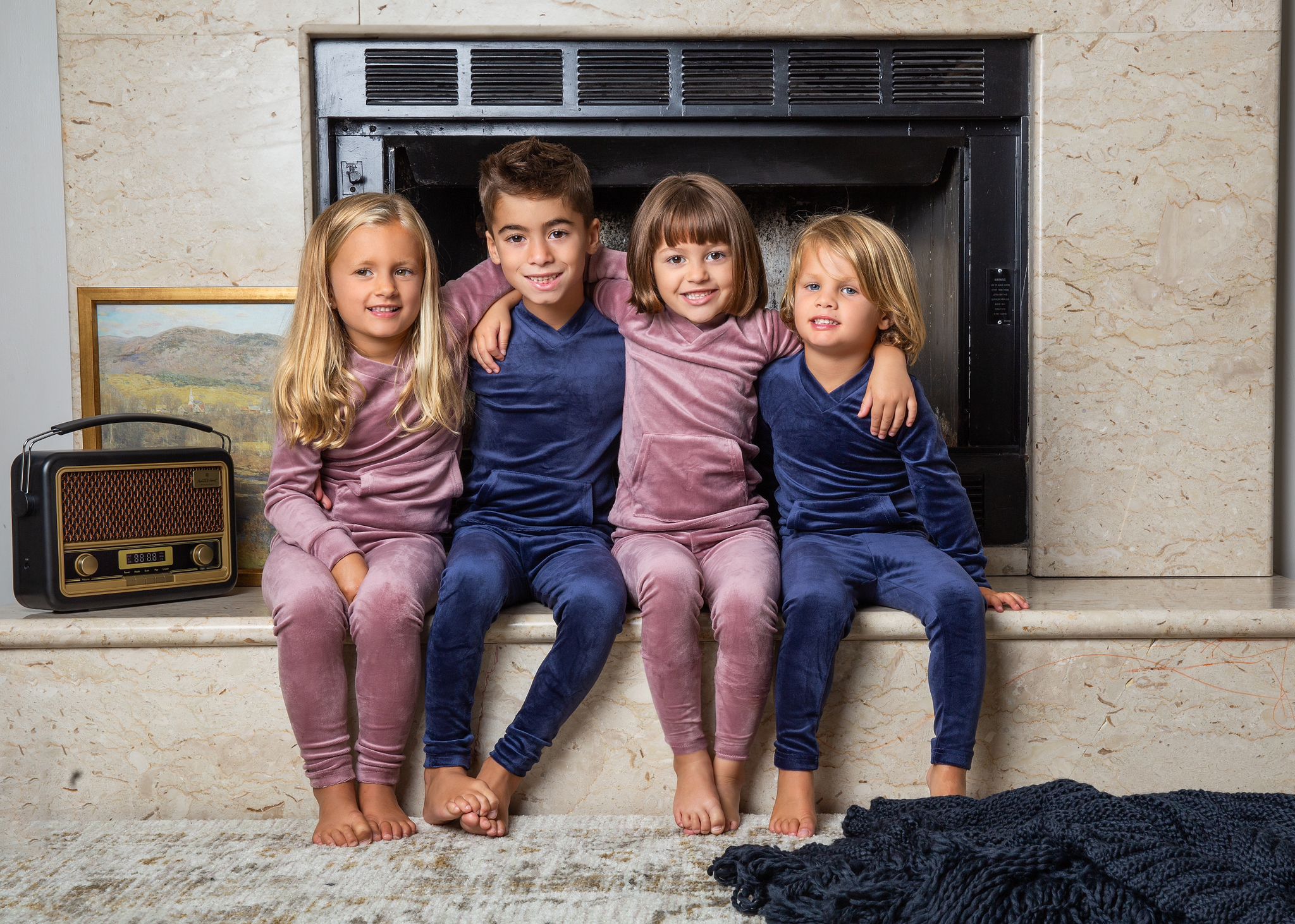 Cuddle & Coo Mauve Velour Kangaroo Pocket Pajamas - Blissful Bundlz