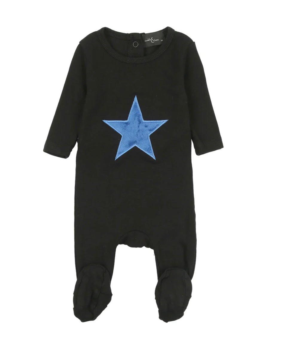 Cuddle & Coo Velour Star Footie - Blissful Bundlz