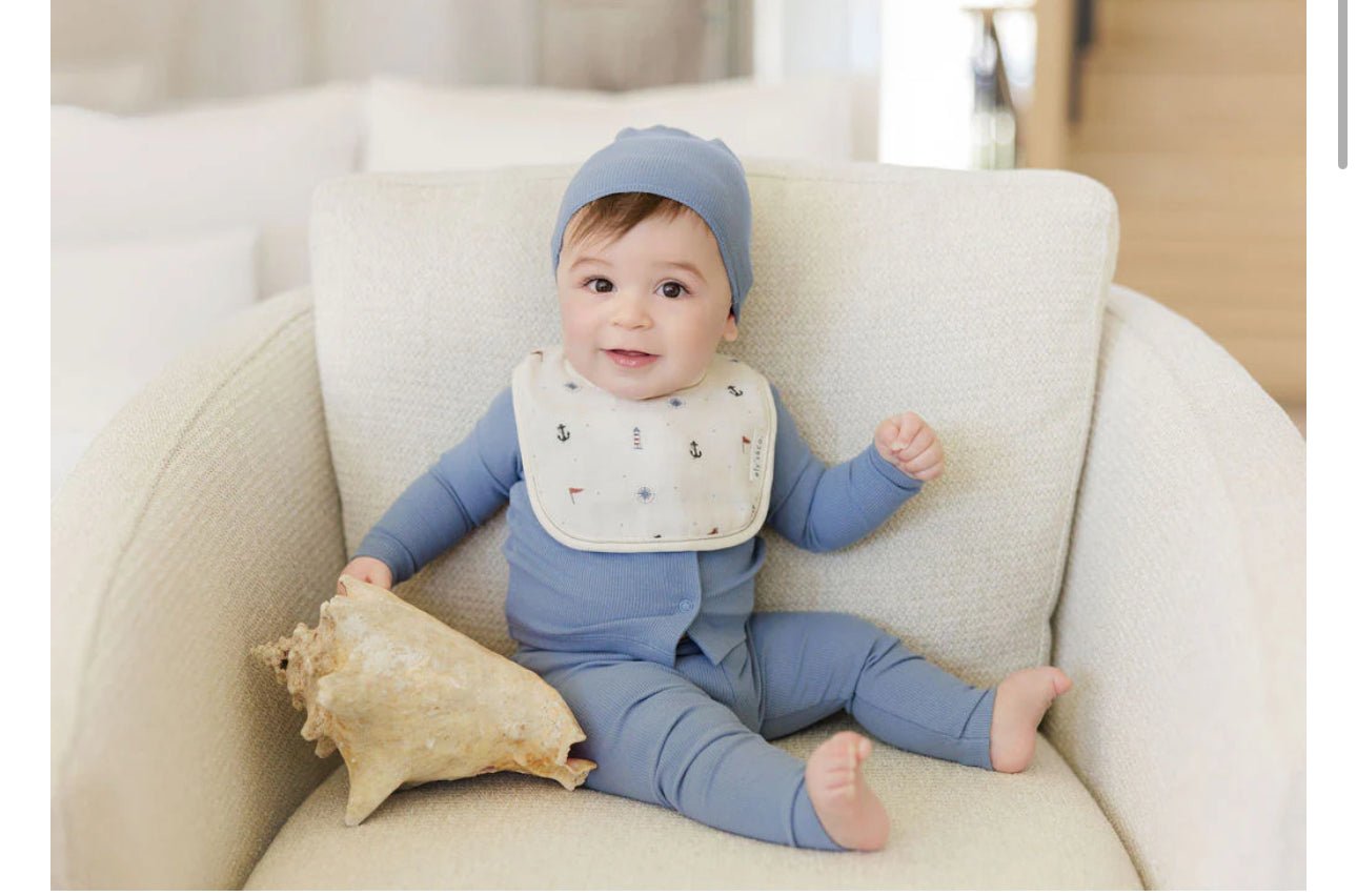 Ely’s & Co. 3 Pack Muslin Terry Bibs - Blue Nautical - Bib