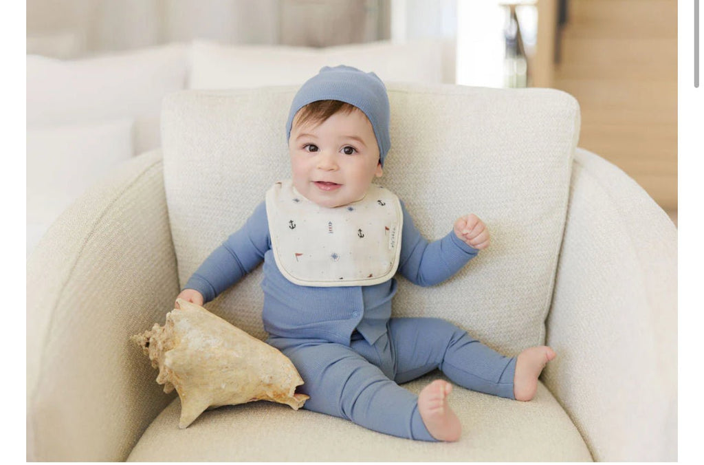 Ely’s & Co. 3 Pack Muslin Terry Bibs - Blue Nautical - Bib