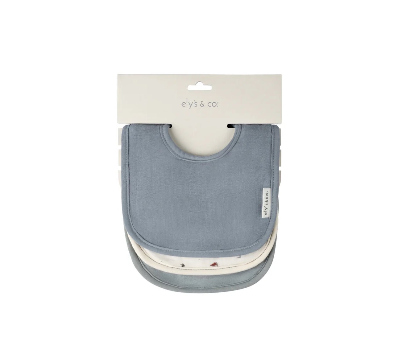 Ely’s & Co. 3 Pack Muslin Terry Bibs - Blue Nautical - Bib