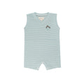 Ely’s & Co. Blue Metallic Stripe Collection Romper - Blissful Bundlz