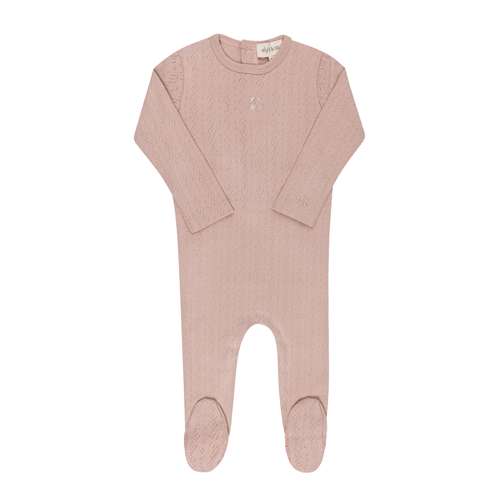 Elys & Co. Embroidered Cherry Pointelle Collection Footie - Blissful Bundlz