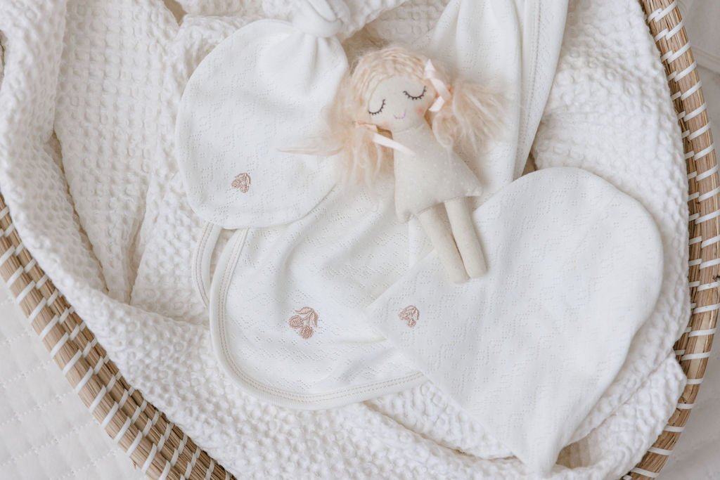 Elys & Co. Embroidered Cherry Pointelle Collection Layette Set - Blissful Bundlz